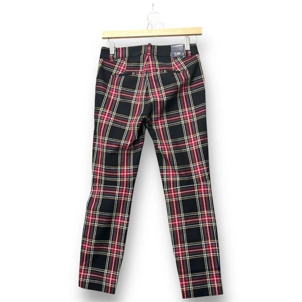 J.Crew Winnie Pant Women's Size 00 Royal Tartan Plaid Pants Retro Holiday Preppy